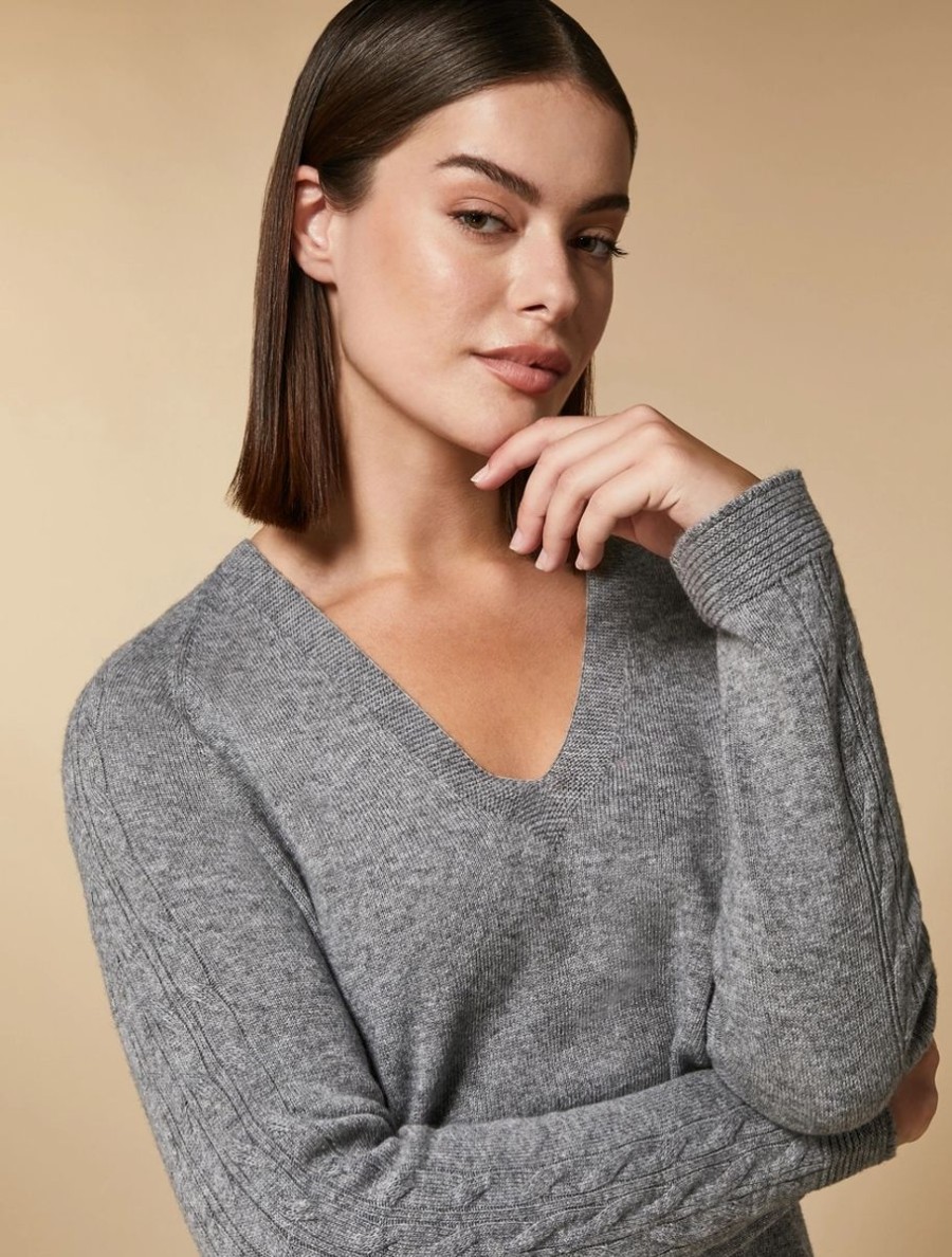 Abbigliamento Marina Rinaldi | Maglia In Misto Cashmere Grigio Medio