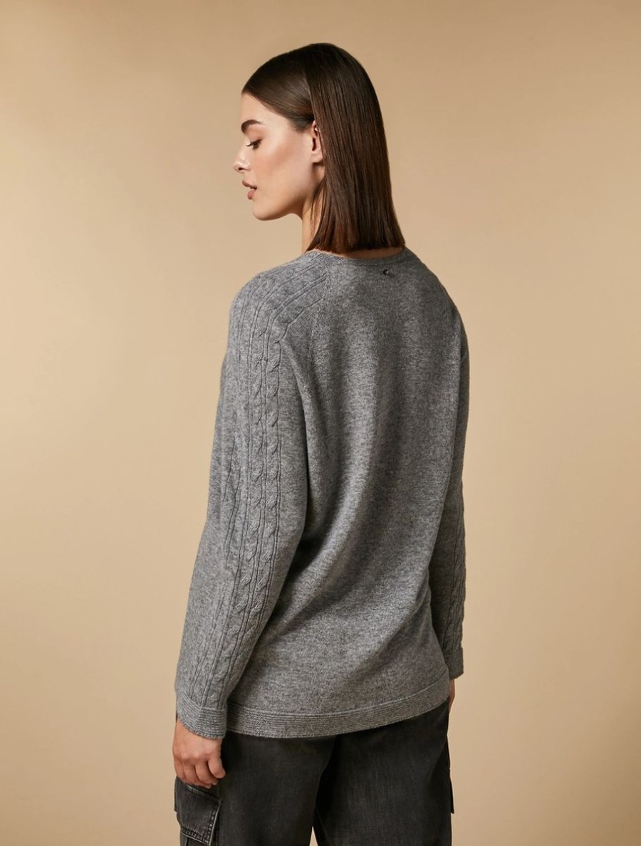 Abbigliamento Marina Rinaldi | Maglia In Misto Cashmere Grigio Medio