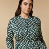 Abbigliamento Marina Rinaldi | Abito Chemisier In Twill Stampato Verde Scuro