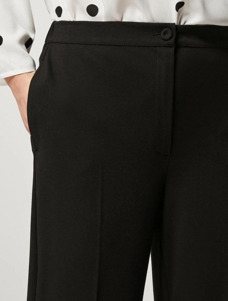 Abbigliamento Marina Rinaldi | Pantaloni Cropped In Maglia Nero