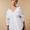 Abbigliamento Marina Rinaldi | Camicia In Popeline Di Cotone Bianco