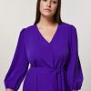 Abbigliamento Marina Rinaldi | Abito In Crepe De Chine Viola