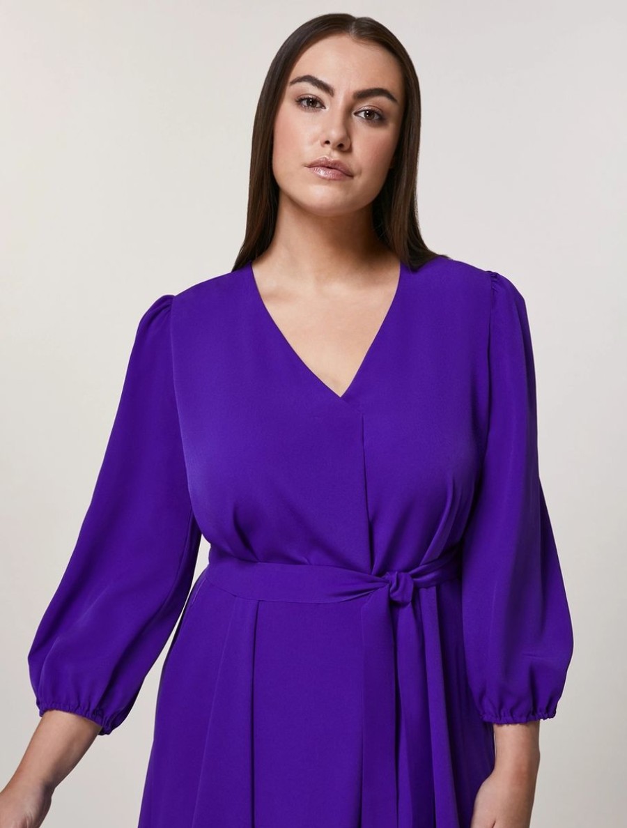 Abbigliamento Marina Rinaldi | Abito In Crepe De Chine Viola