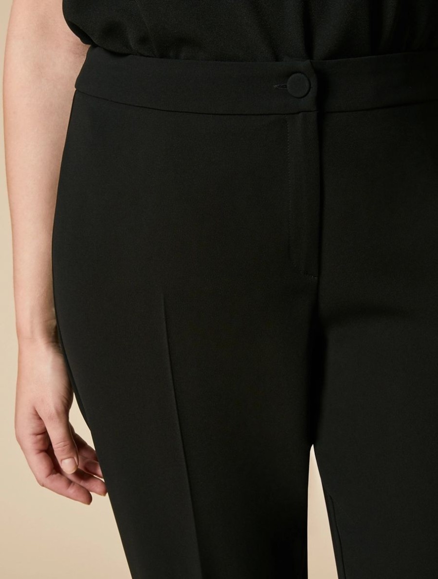 Abbigliamento Marina Rinaldi | Pantaloni Slim Fit In Triacetato Nero