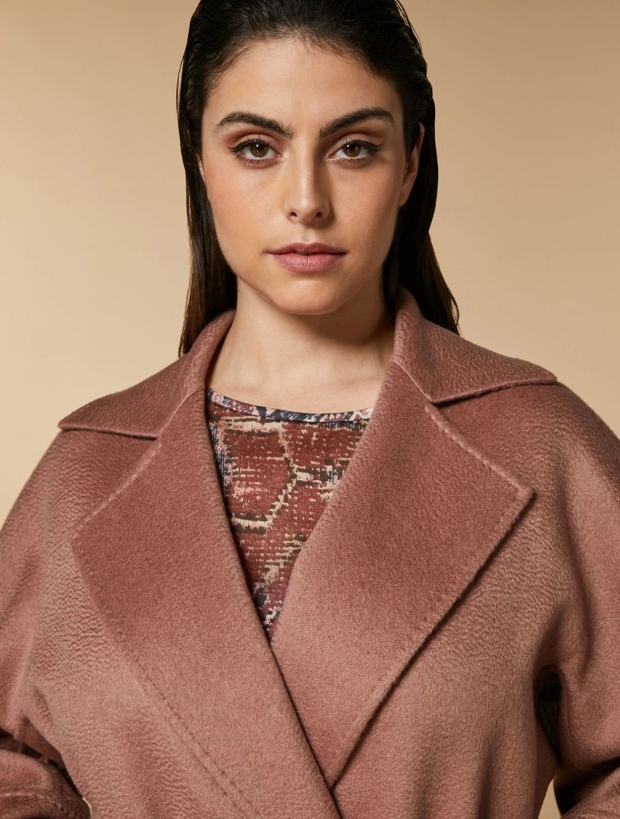 Abbigliamento Marina Rinaldi | Giacca Pesante In Puro Cashmere Double Rosa