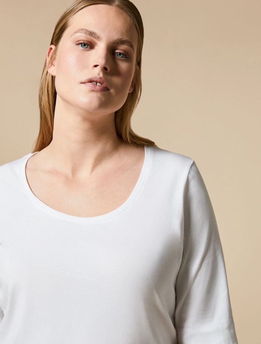 Abbigliamento Marina Rinaldi | Maglietta In Maglia Bianco