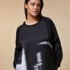 Abbigliamento Marina Rinaldi | Abito In Jersey Scuba E Raso Nero