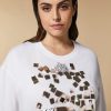 Abbigliamento Marina Rinaldi | T-Shirt In Jersey Con Decorazioni Bianco