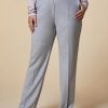 Abbigliamento Marina Rinaldi | Pantaloni Slim In Flanella Grigio Chiaro