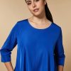 Abbigliamento Marina Rinaldi | Abito In Duchesse Tinto Filo Blu Cina