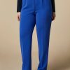 Abbigliamento Marina Rinaldi | Pantaloni Classici In Triacetato Blu Cina