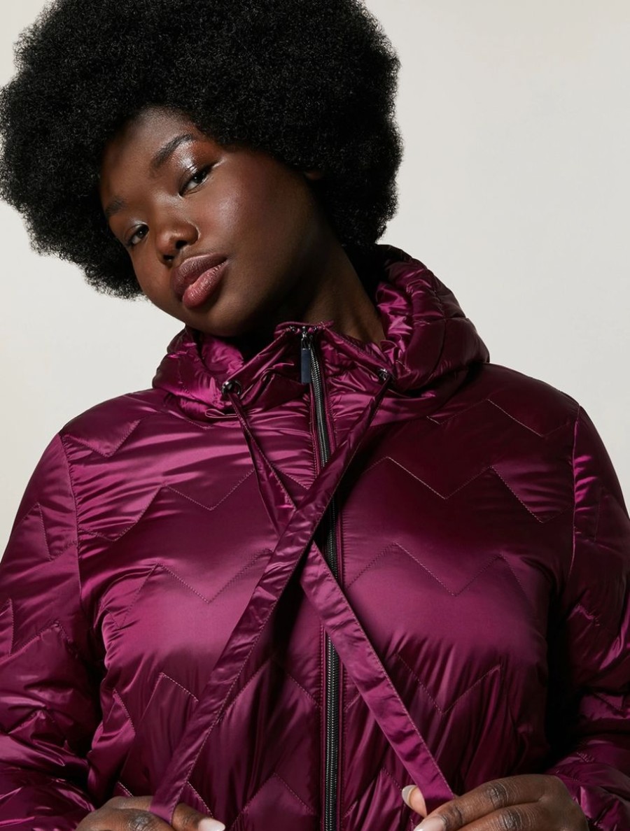 Abbigliamento Marina Rinaldi | Parka In Nylon Lucente Viola