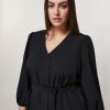 Abbigliamento Marina Rinaldi | Abito In Crepe De Chine Nero