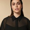 Abbigliamento Marina Rinaldi | Camicia In Georgette Crepe Nero