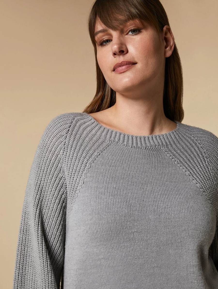 Abbigliamento Marina Rinaldi | Maglione In Misto Lana Grigio Chiaro