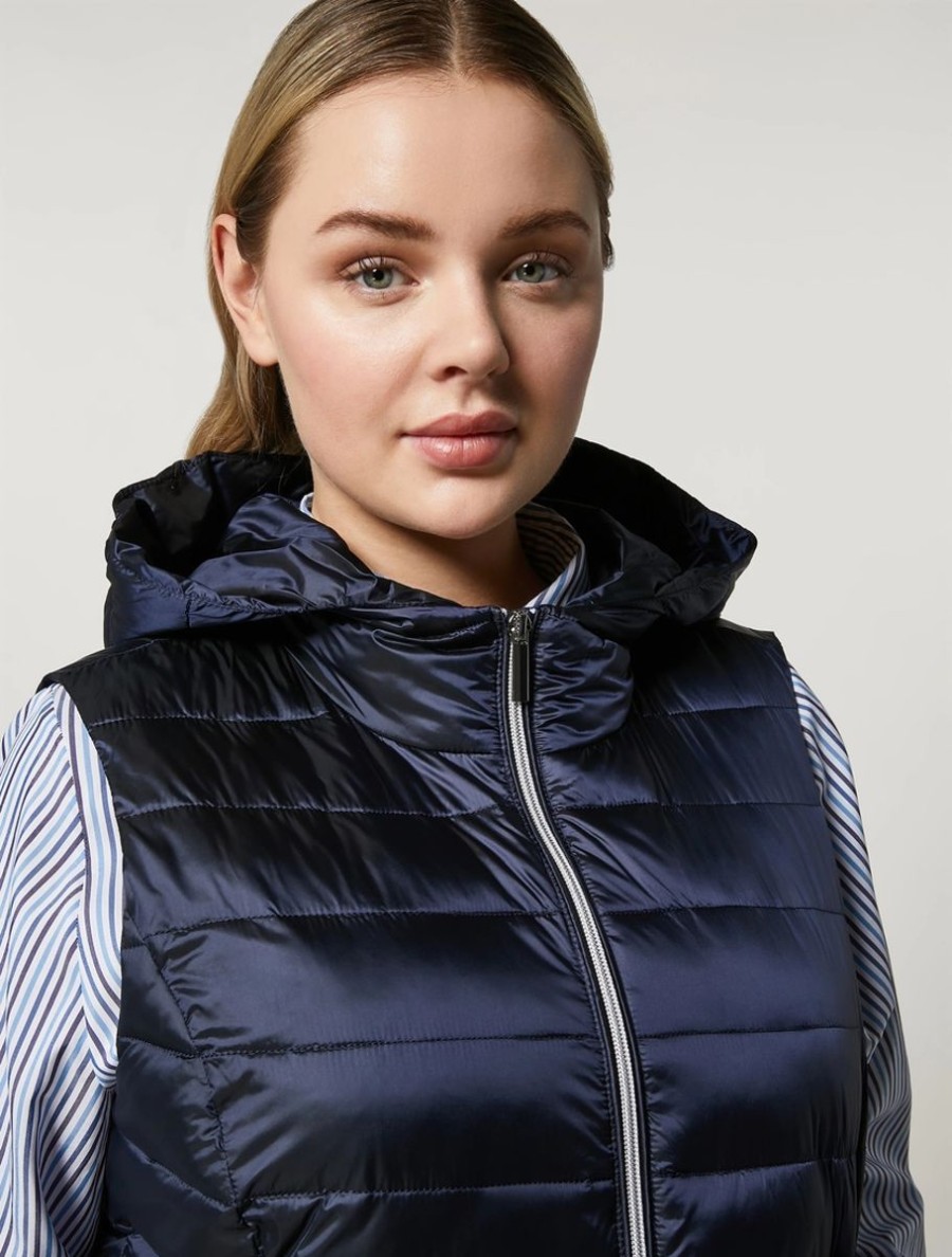 Abbigliamento Marina Rinaldi | Gilet In Nylon Idrorepellente Oltremare