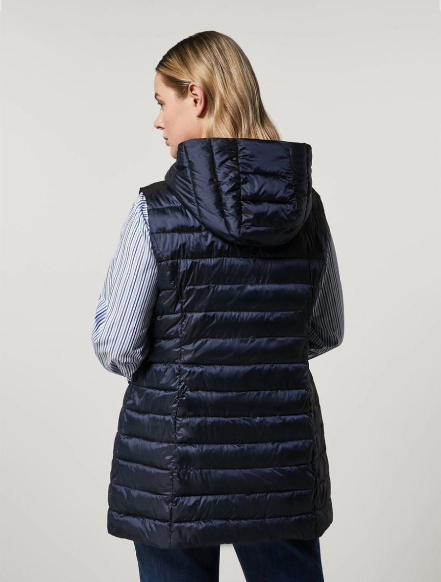 Abbigliamento Marina Rinaldi | Gilet In Nylon Idrorepellente Oltremare