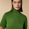 Abbigliamento Marina Rinaldi | Maglia Dolcevita In Filato Di Viscosa Verde