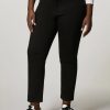 Abbigliamento Marina Rinaldi | Pantaloni In Cotone Elasticizzato Nero