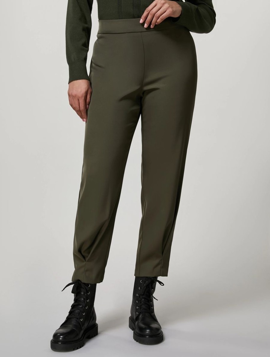 Abbigliamento Marina Rinaldi | Pantaloni In Cady Verde Scuro