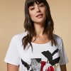 Abbigliamento Marina Rinaldi | T-Shirt In Jersey Con Decorazioni Stampate Bianco