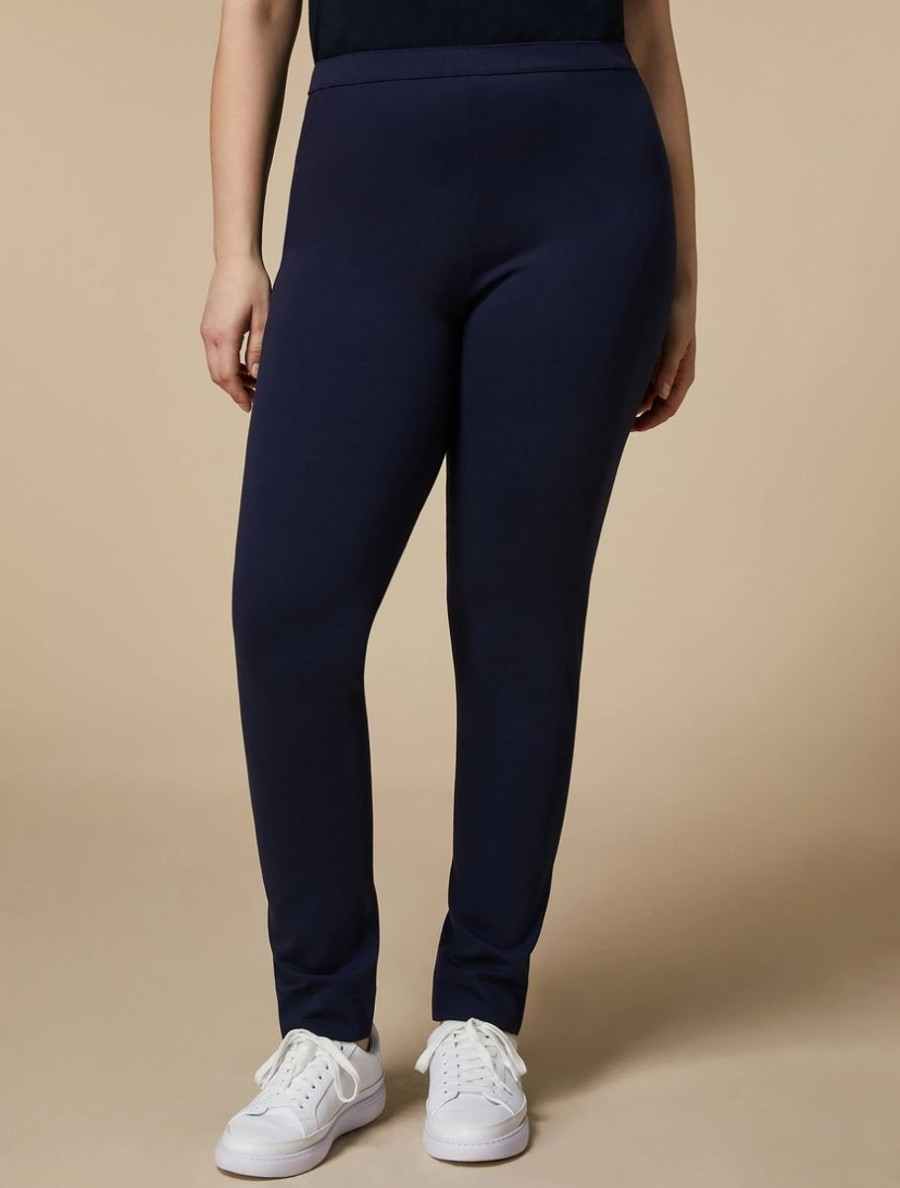 Abbigliamento Marina Rinaldi | Leggings In Maglia Marina Scuro