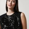 Abbigliamento Marina Rinaldi | Abito In Jersey E Paillettes Nero