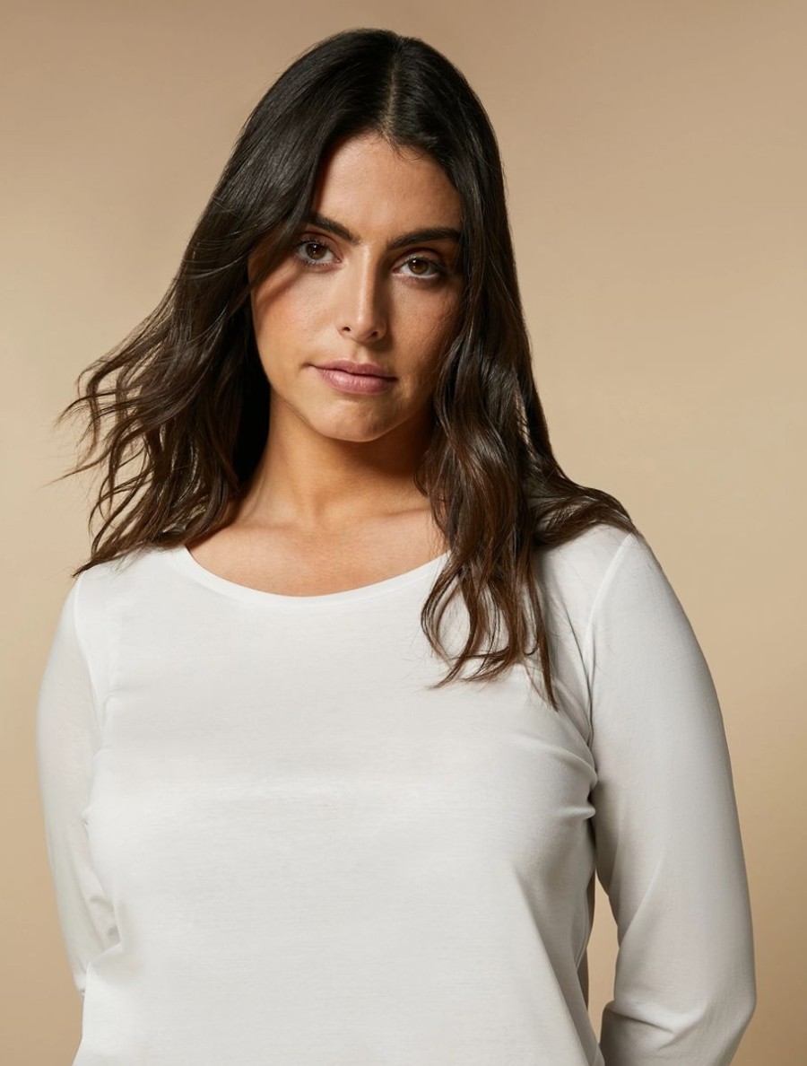 Abbigliamento Marina Rinaldi | Maglietta In Maglia Bianco