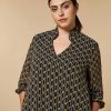 Abbigliamento Marina Rinaldi | Abito Midi In Georgette Stampata Marina Scuro