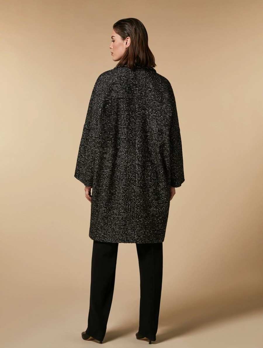 Abbigliamento Marina Rinaldi | Cappotto In Tweed Nero