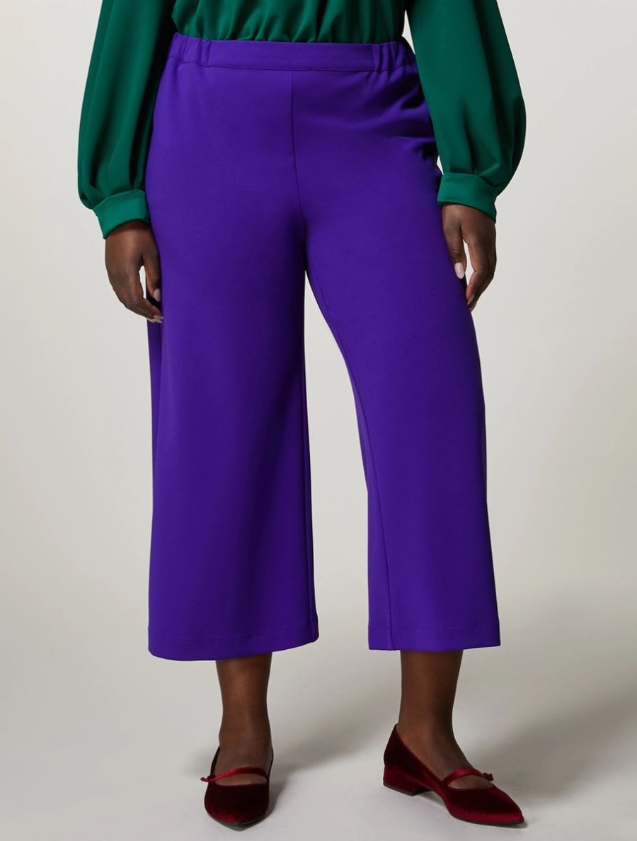 Abbigliamento Marina Rinaldi | Pantaloni In Crepe Jersey Scuba Viola