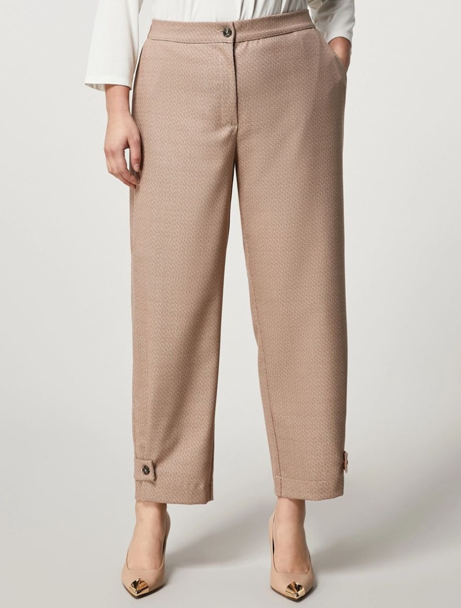 Abbigliamento Marina Rinaldi | Pantaloni In Flanella Stretch Beige Scuro