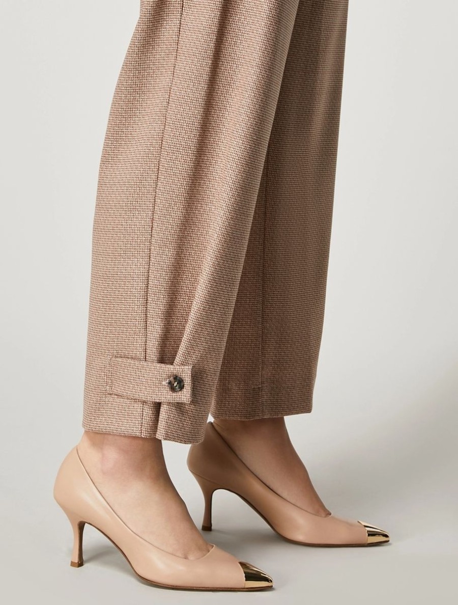 Abbigliamento Marina Rinaldi | Pantaloni In Flanella Stretch Beige Scuro