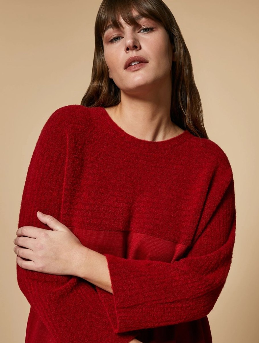 Abbigliamento Marina Rinaldi | Maglione In Misto Lana Rosso