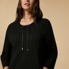 Abbigliamento Marina Rinaldi | Abito In Jersey Con Inserto In Tricot Nero