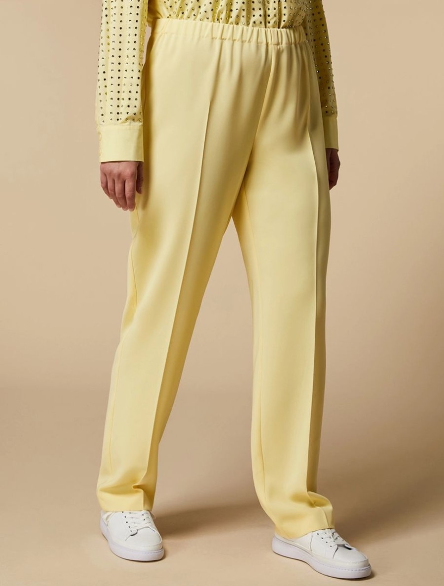 Abbigliamento Marina Rinaldi | Pantaloni Classici In Cady Triacetato Limone