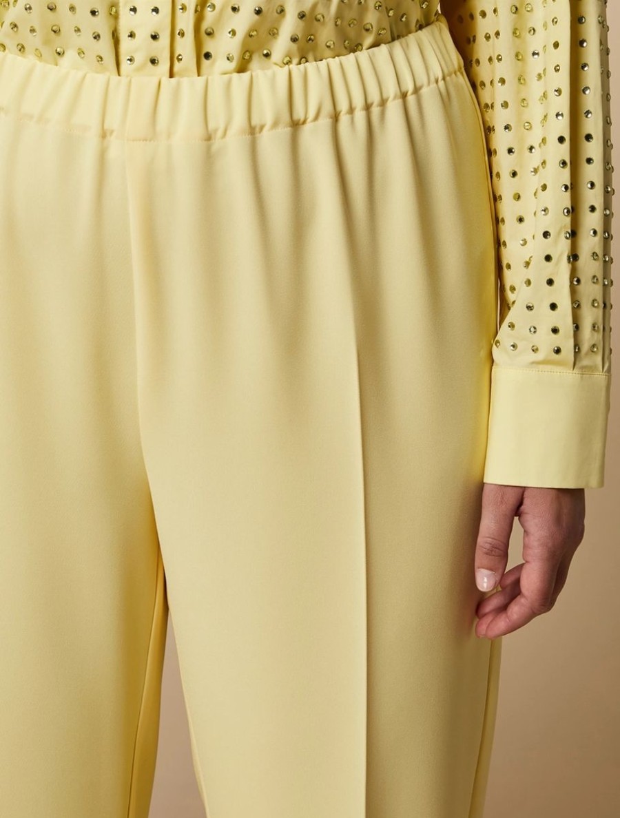 Abbigliamento Marina Rinaldi | Pantaloni Classici In Cady Triacetato Limone