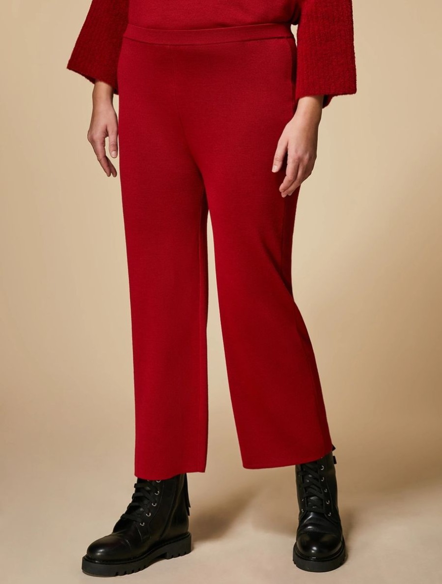 Abbigliamento Marina Rinaldi | Pantaloni In Maglia Rosso