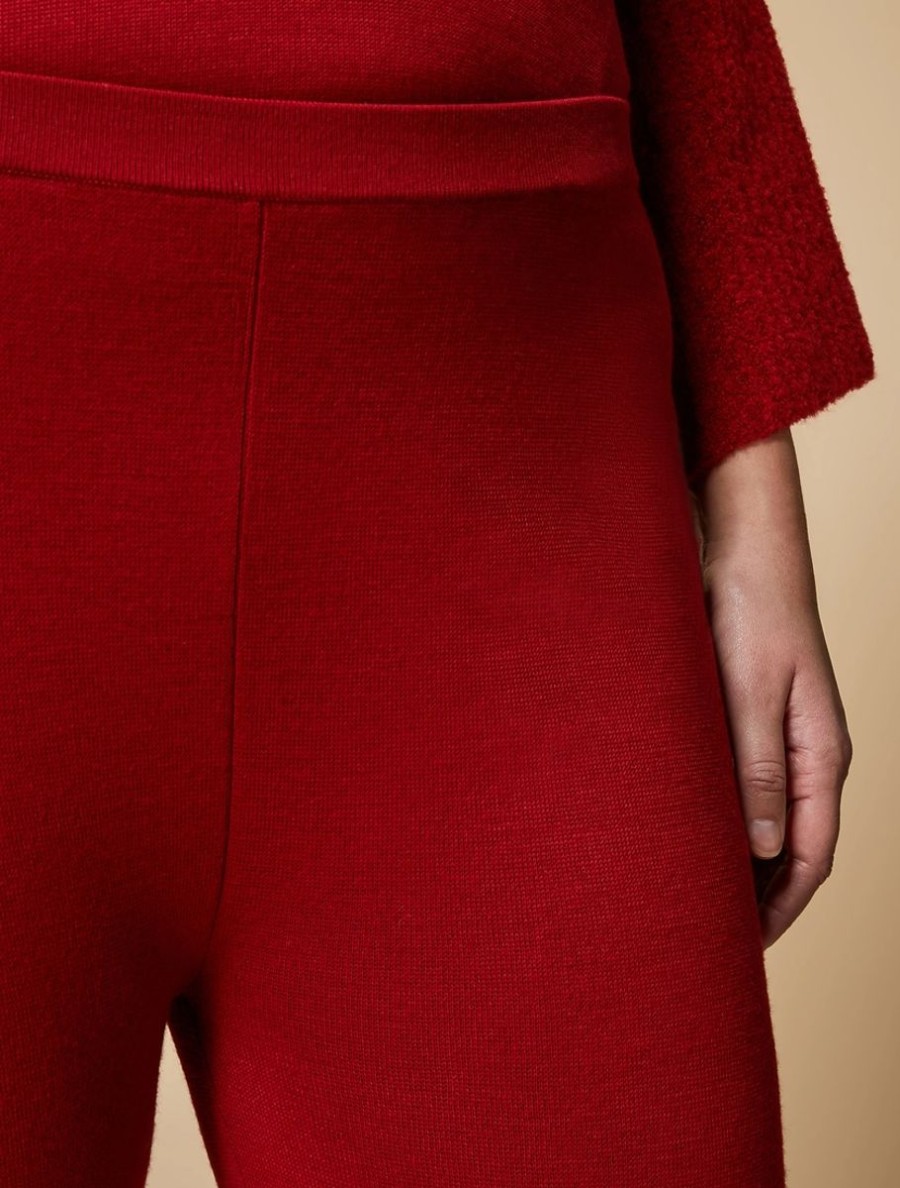 Abbigliamento Marina Rinaldi | Pantaloni In Maglia Rosso