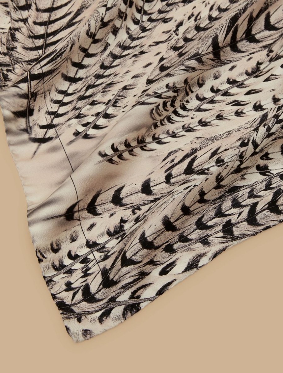 Accessori Marina Rinaldi | Sciarpa In Twill Di Seta Bianco