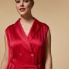 Abbigliamento Marina Rinaldi | Abito Lungo In Envers Satin Rosso