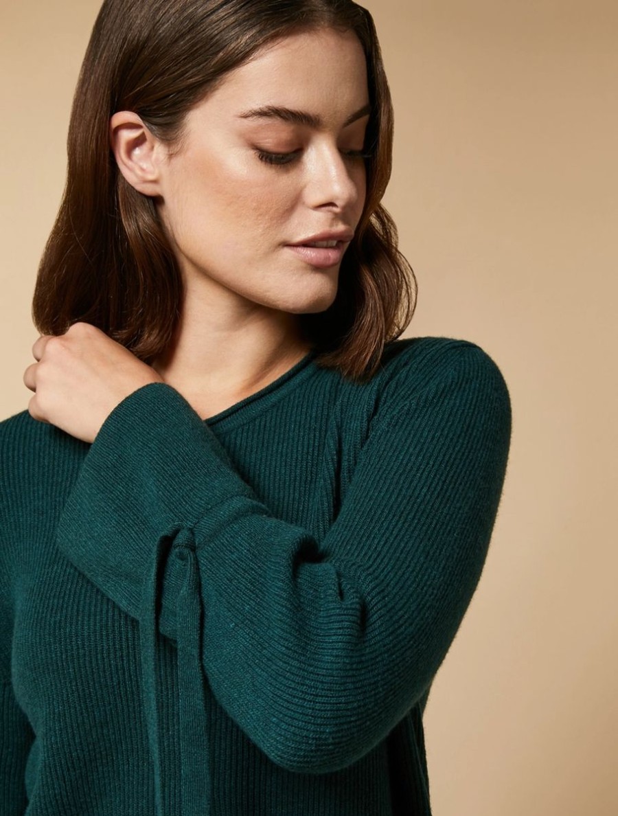 Abbigliamento Marina Rinaldi | Maglia In Lana E Cashmere Verde Scuro