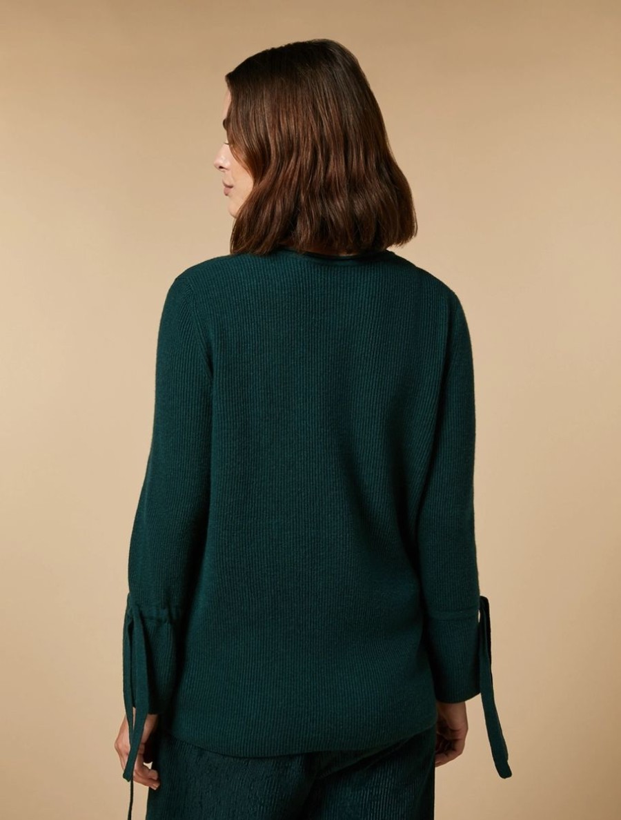 Abbigliamento Marina Rinaldi | Maglia In Lana E Cashmere Verde Scuro