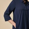 Abbigliamento Marina Rinaldi | Camicia In Popeline Stretch Marina Scuro