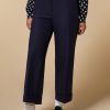 Abbigliamento Marina Rinaldi | Pantaloni Ampi In Misto Viscosa Marina Scuro