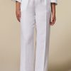 Abbigliamento Marina Rinaldi | Pantaloni Leggeri In Lino Bianco