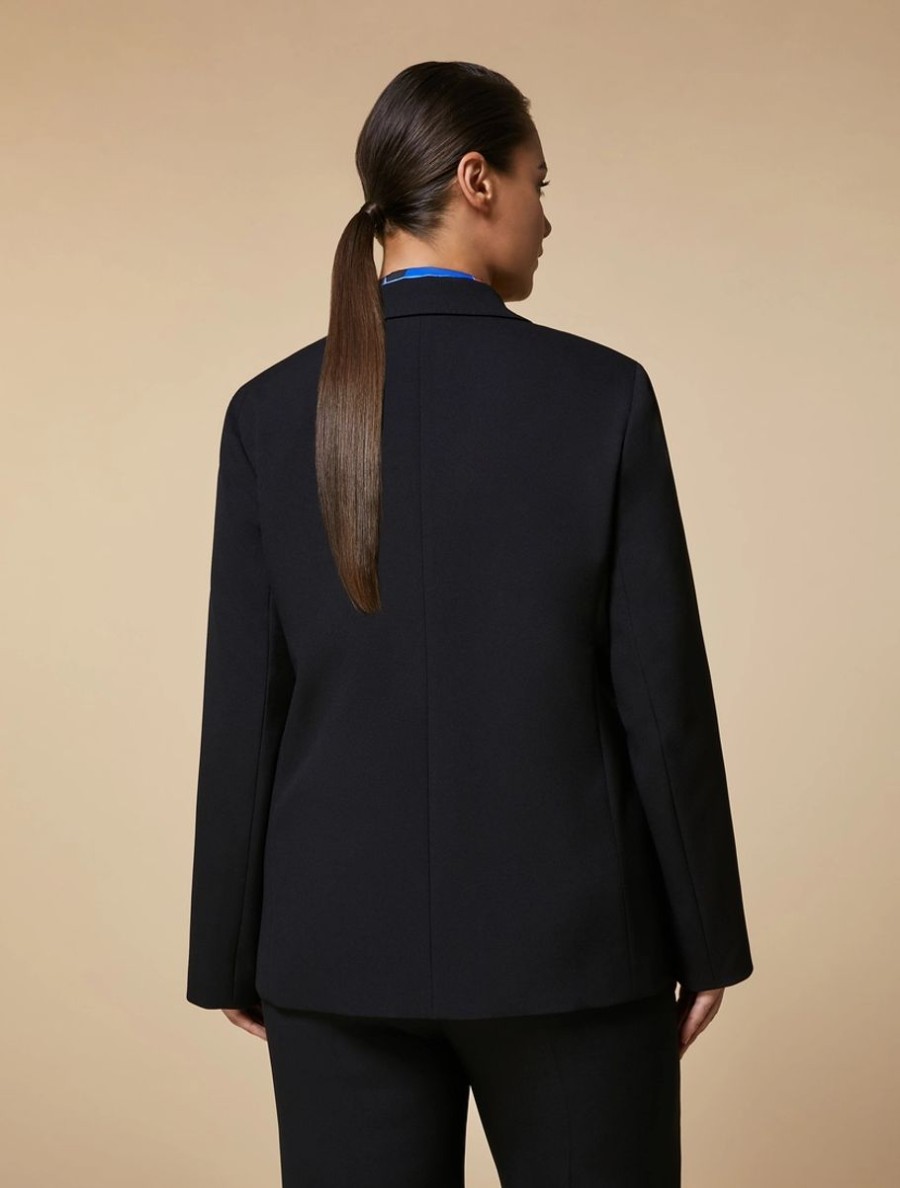 Abbigliamento Marina Rinaldi | Giacca Blazer In Crepe Stretch Nero