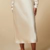 Abbigliamento Marina Rinaldi | Gonna Midi In Raso Bianco