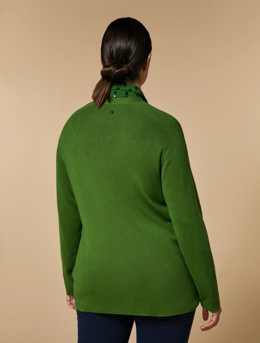 Abbigliamento Marina Rinaldi | Cardigan In Filato Di Viscosa Verde