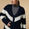 Abbigliamento Marina Rinaldi | Cardigan In Misto Lana Marina Scuro